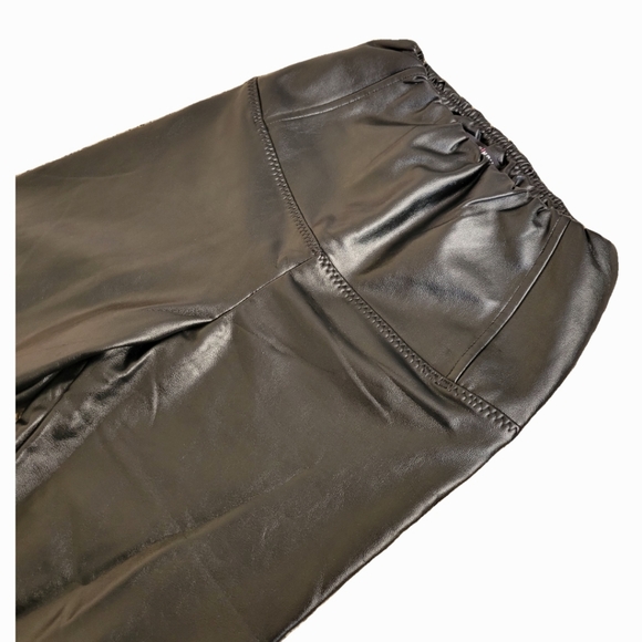 Black Vegan Leather Pants - Picture 2 of 2